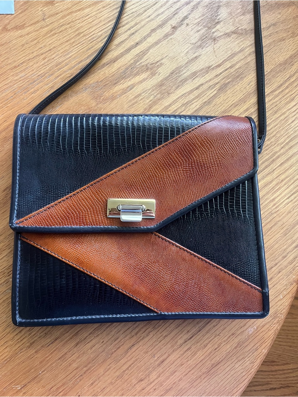 Greg Roche Black & Brown Two-Tone Crossbody Bag